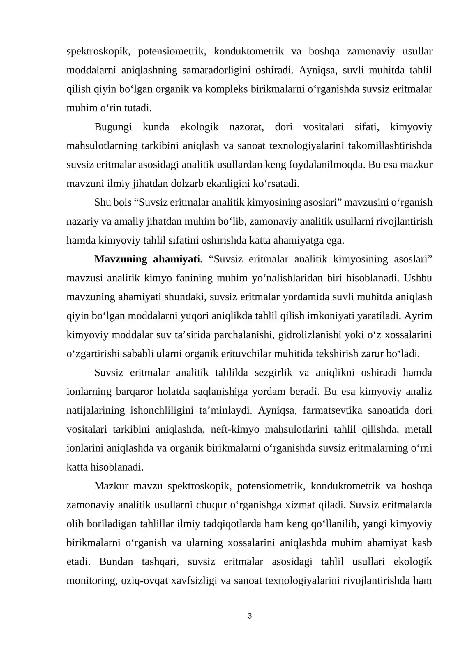 SUVSIZ ERITMALAR ANALITIK KIMYOSINING NAZARIY ASOSLARI 3