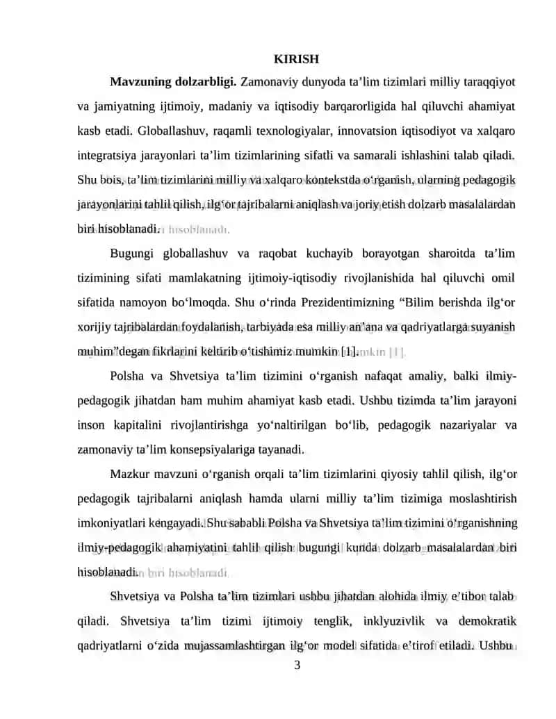 SHVETSIYA-POLSHA DAVLATLARI TA’LIM MUASSASALARINING OLIB BORILISHI VA KOMPARATIVISTIK TAHLIL 3