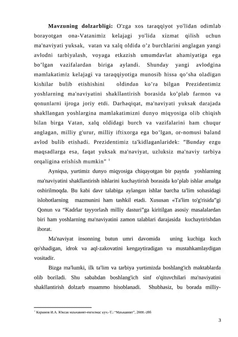 BOSHLANG'ICH SINF O'QUVCHILARI MA'NAVIYATINI SHAKLLANTIRISHNING O'ZIGA XOS XUSUSIYATLARI 3