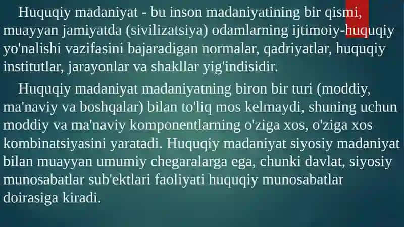 Huquqiymadaniyatning tuzilishi 3