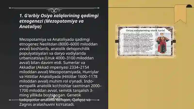 Gʻarbiy va Janubiy Osiyo xalqlari etnogenizi va etnik tarixi 3
