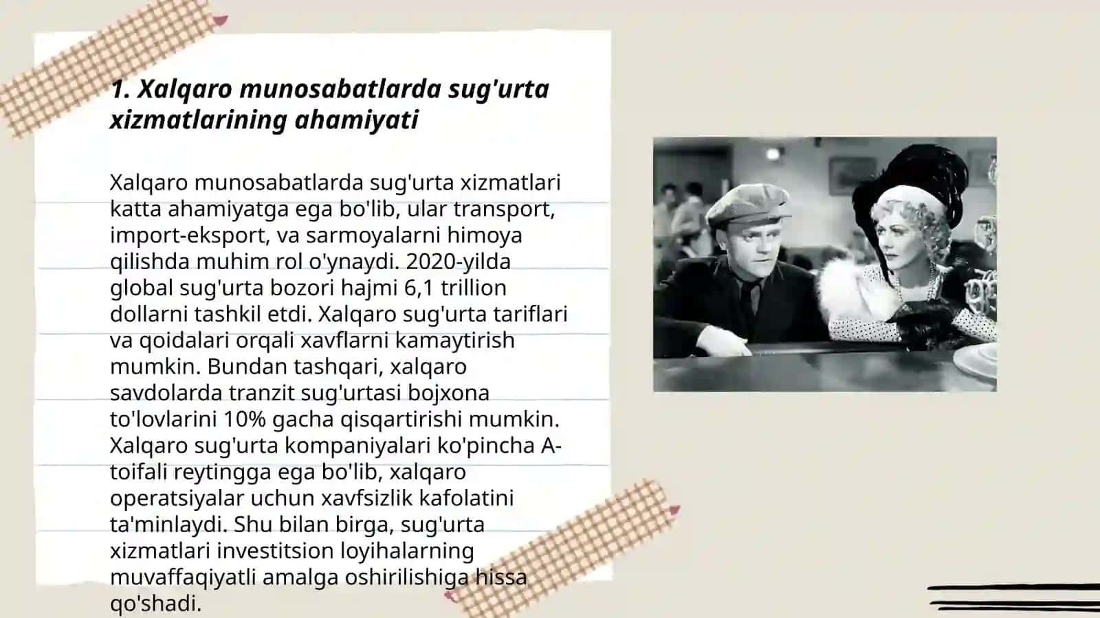 Xalqaro Munosabatlarda Sug'urta Xizmatlarining O'rni 3