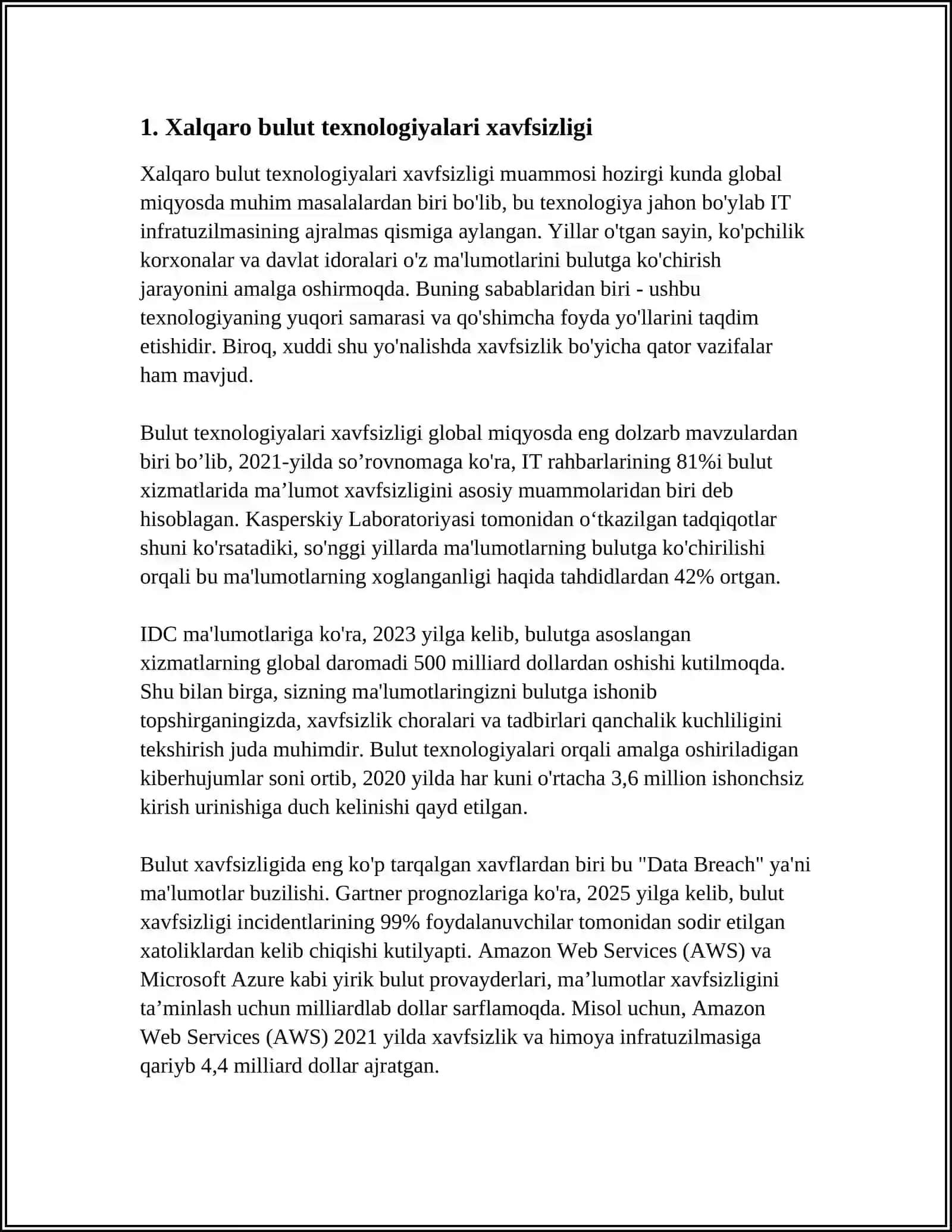 XALQARO BULUT TEXNOLOGIYALARINING LIMITLARI 3
