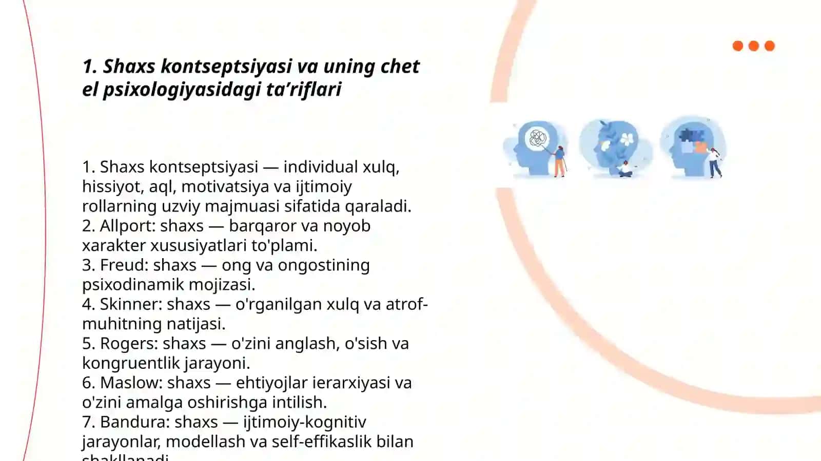 Chet el psixologiyasida shaxs nazariyalari 3