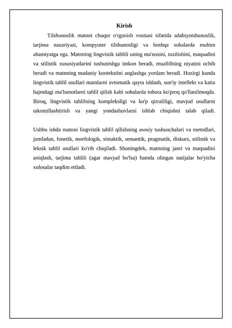 Matnning lingvistik tahlil 3