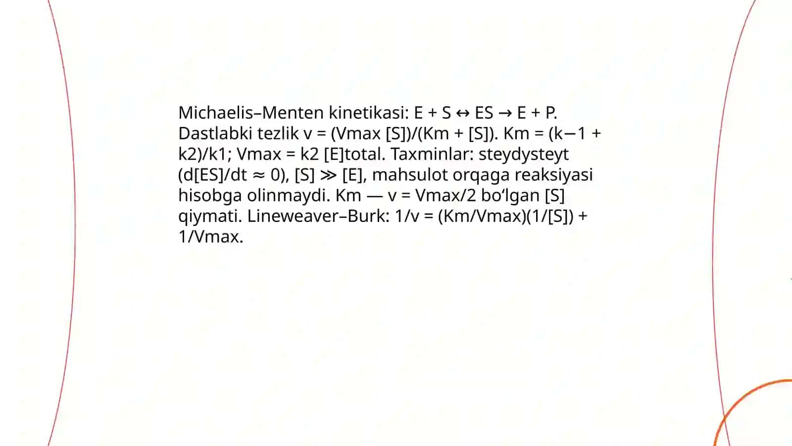 Fermentatib reaksiyalar kinetikasi 3