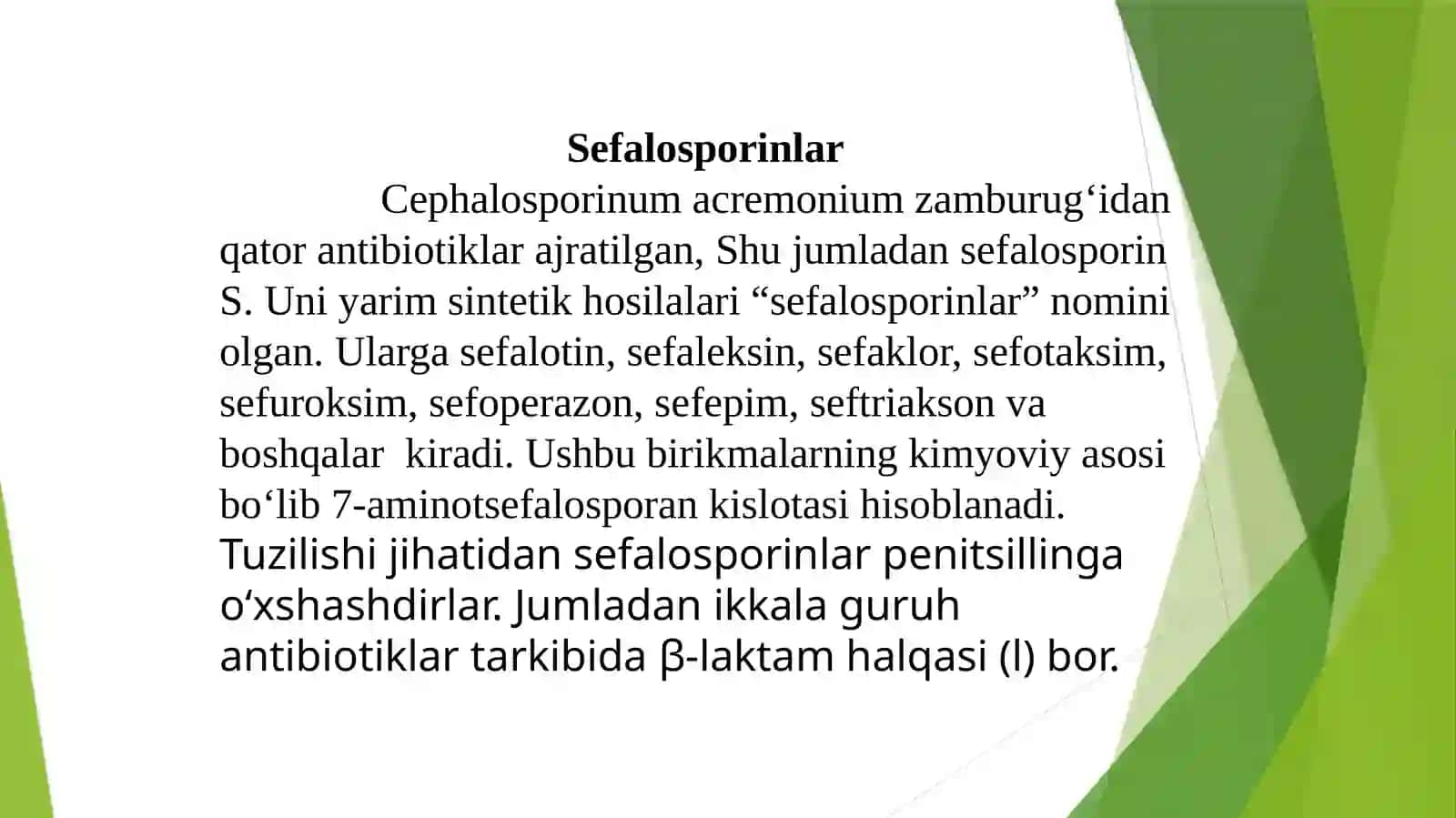 Mikroblarga qarshi ta'sir ko'rsatish xossasiga ega bo'lgan dorivor 3