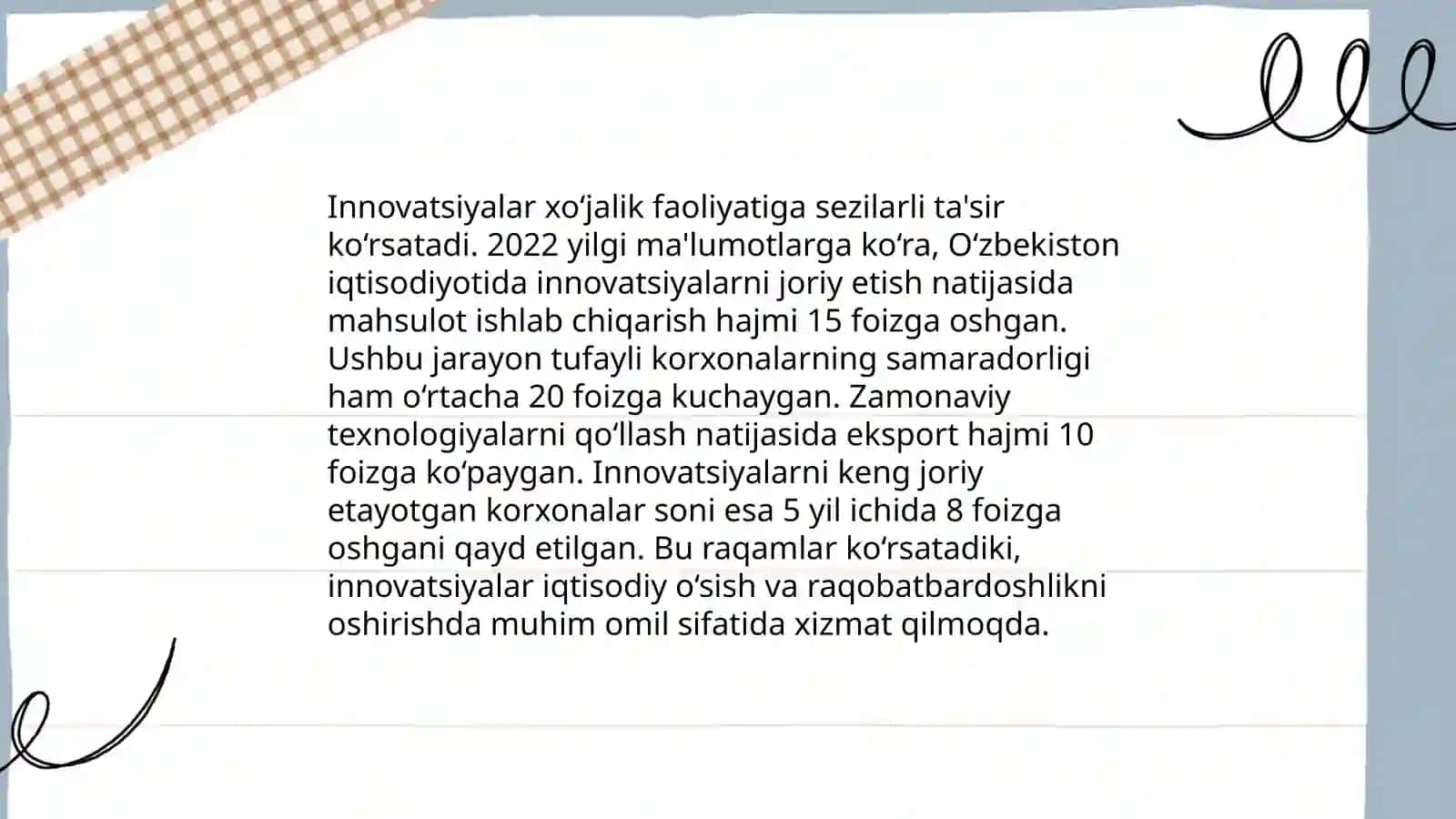 Innovatsiyalarning xo‘jalik faoliyati samaradorligi ta’sirining tahlili 3