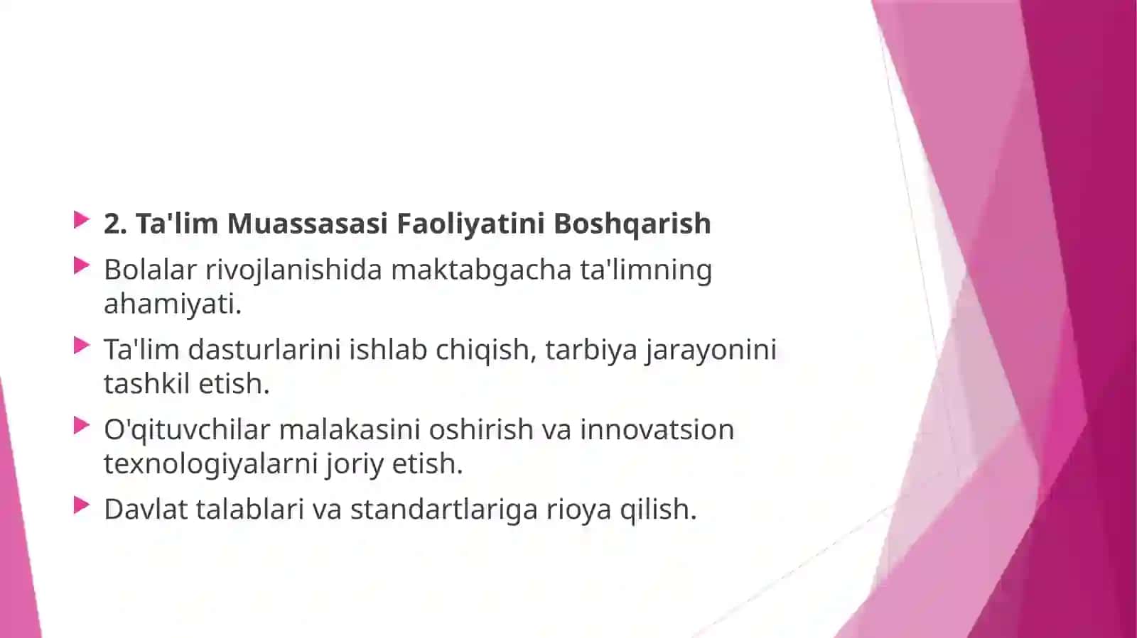 Ta'lim Tashkilotlarini Boshqarish Funksiyalari 3