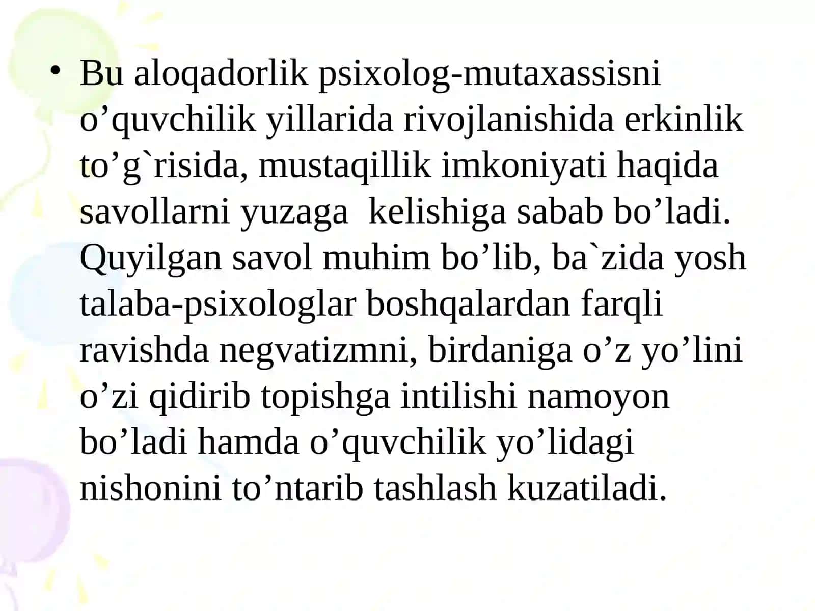 PSIXOLOG MUTAXASSISNING RIVOJLANISHI VAO’ZINI O’ZI RIVOJLANTIRISH MUAMMOSI 3