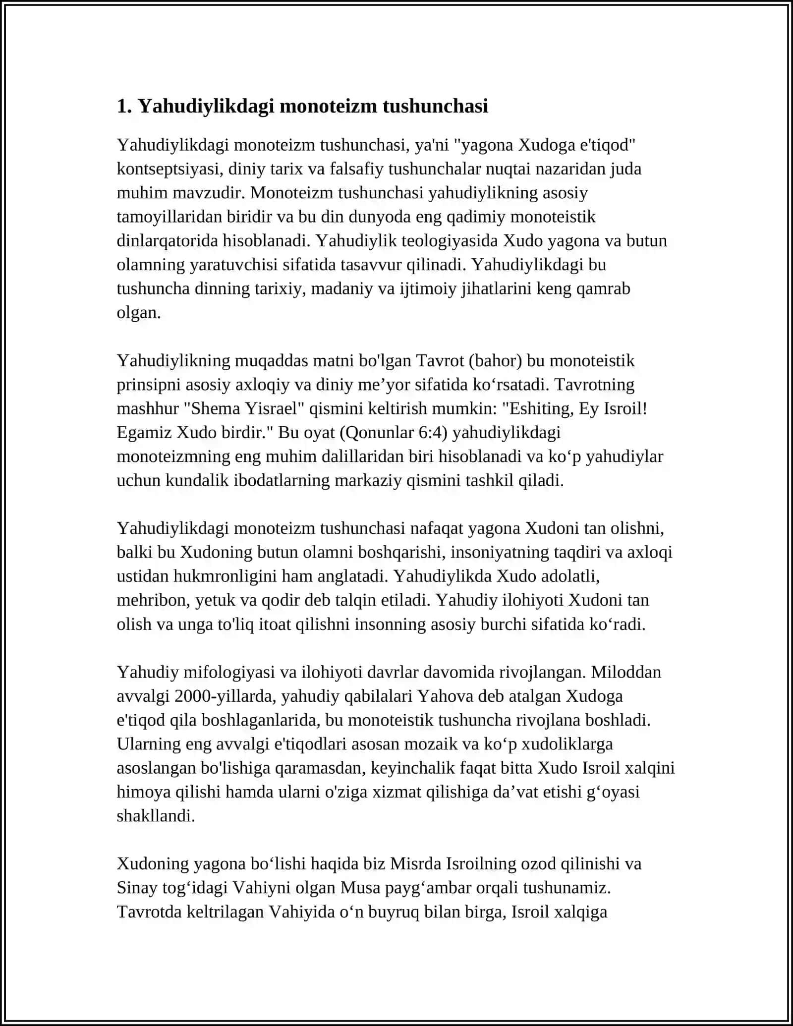 "YAHUDIYLIK TA'LIMOTI, AN'ANA VA MAROSIMLARI" 3