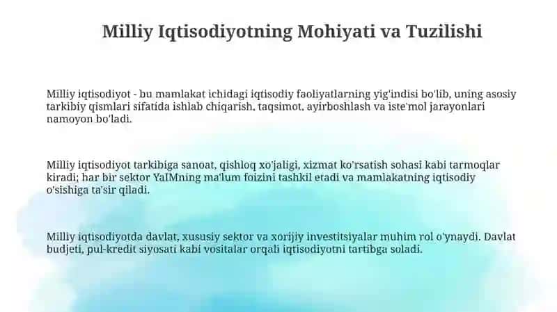Milliy Iqtisodiyotning Asosiy Tushunchalari va Makroiqtisodiy Ko'rsatkichlar 3