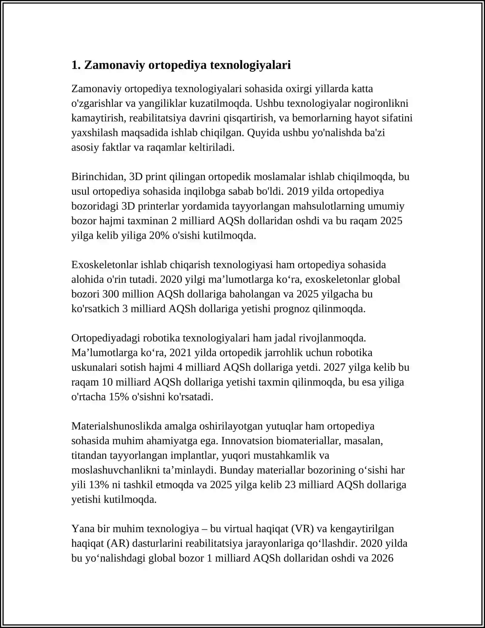 ZAMONAVIY ORTOPEDIYA YUTUQLARI 3