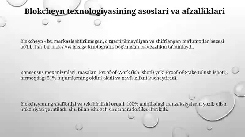Blokcheyn texnologiyasidan iqtisodiyotning turli sohalarida foydalanish xususiyatlari 3