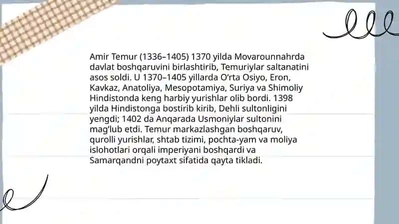Amir Temur davri davlatchiligi 3