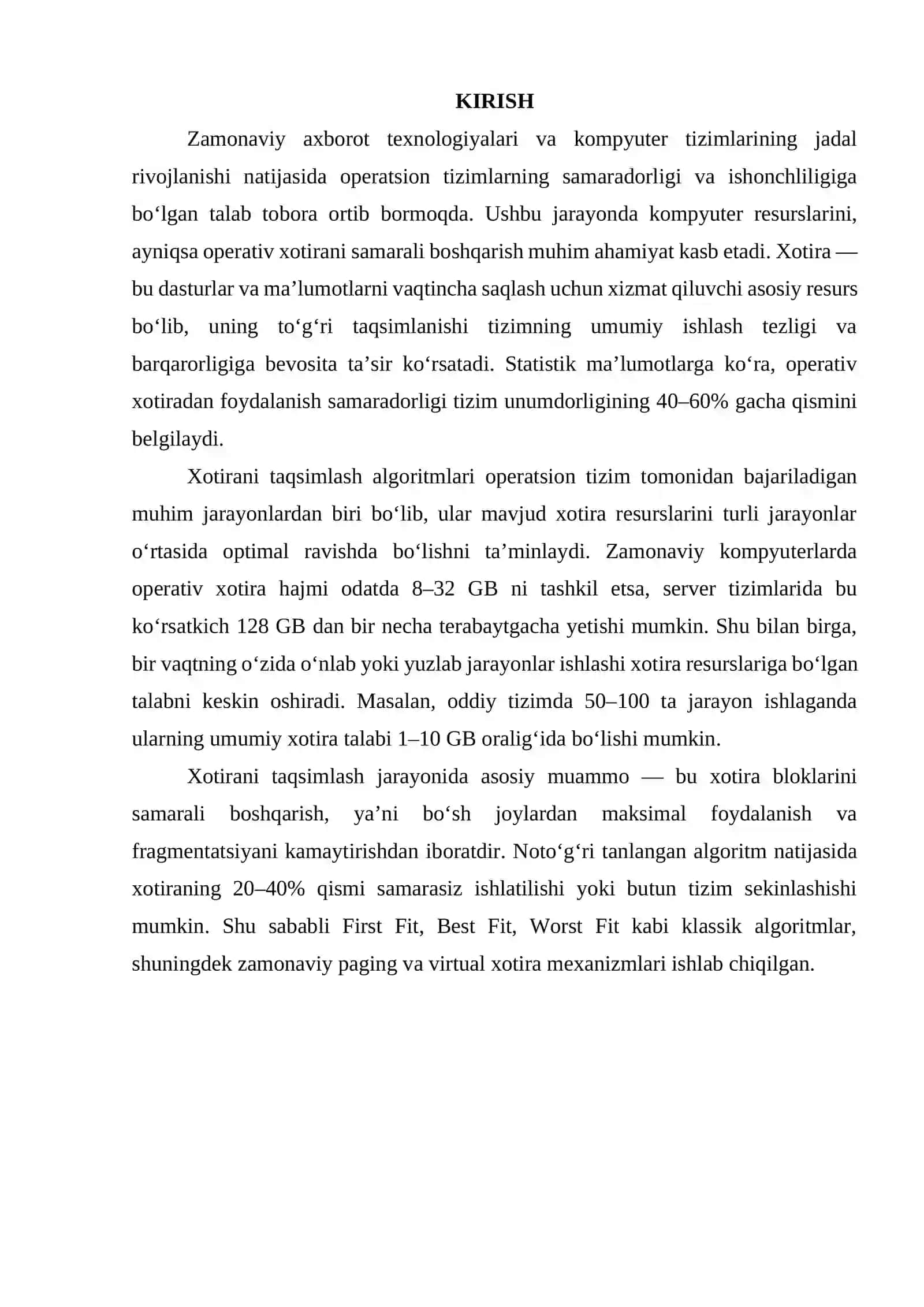Xotirani taqsimlash algoritmlari 3