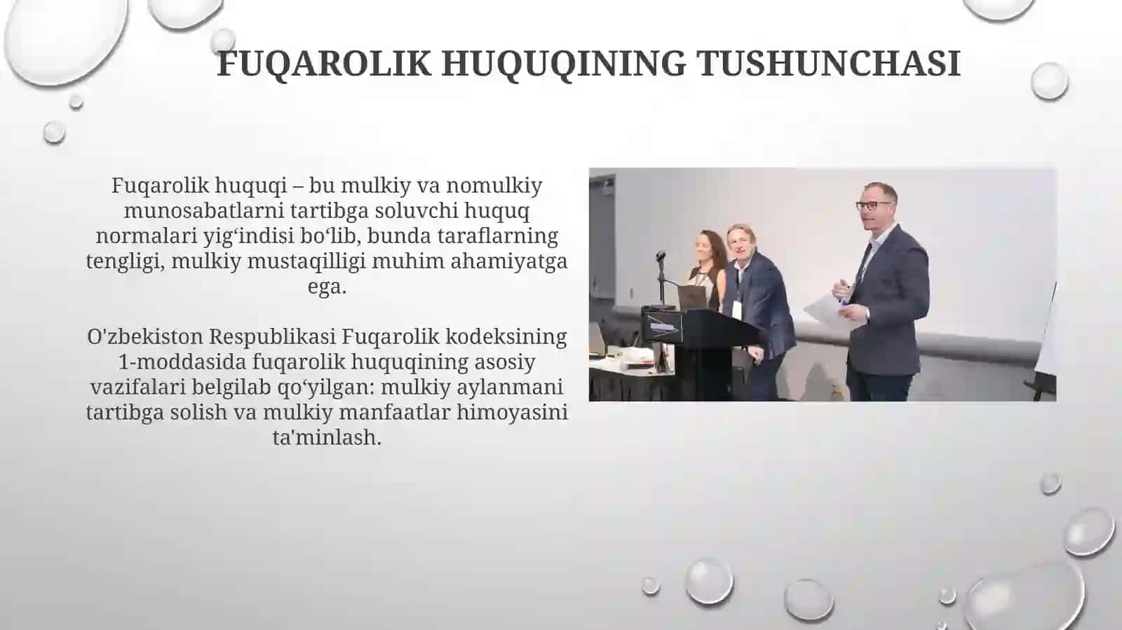Fuqarolik huquqi tushunchasi, predmeti, tizimi va tamoyillari 3