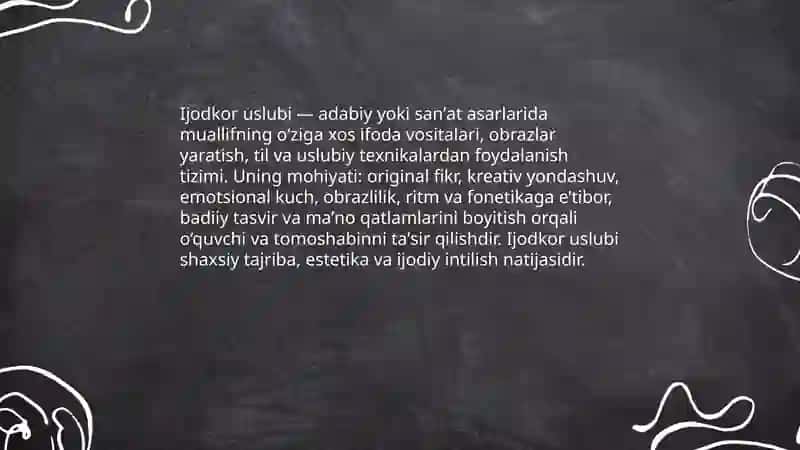 Ijodkor uslubi 3