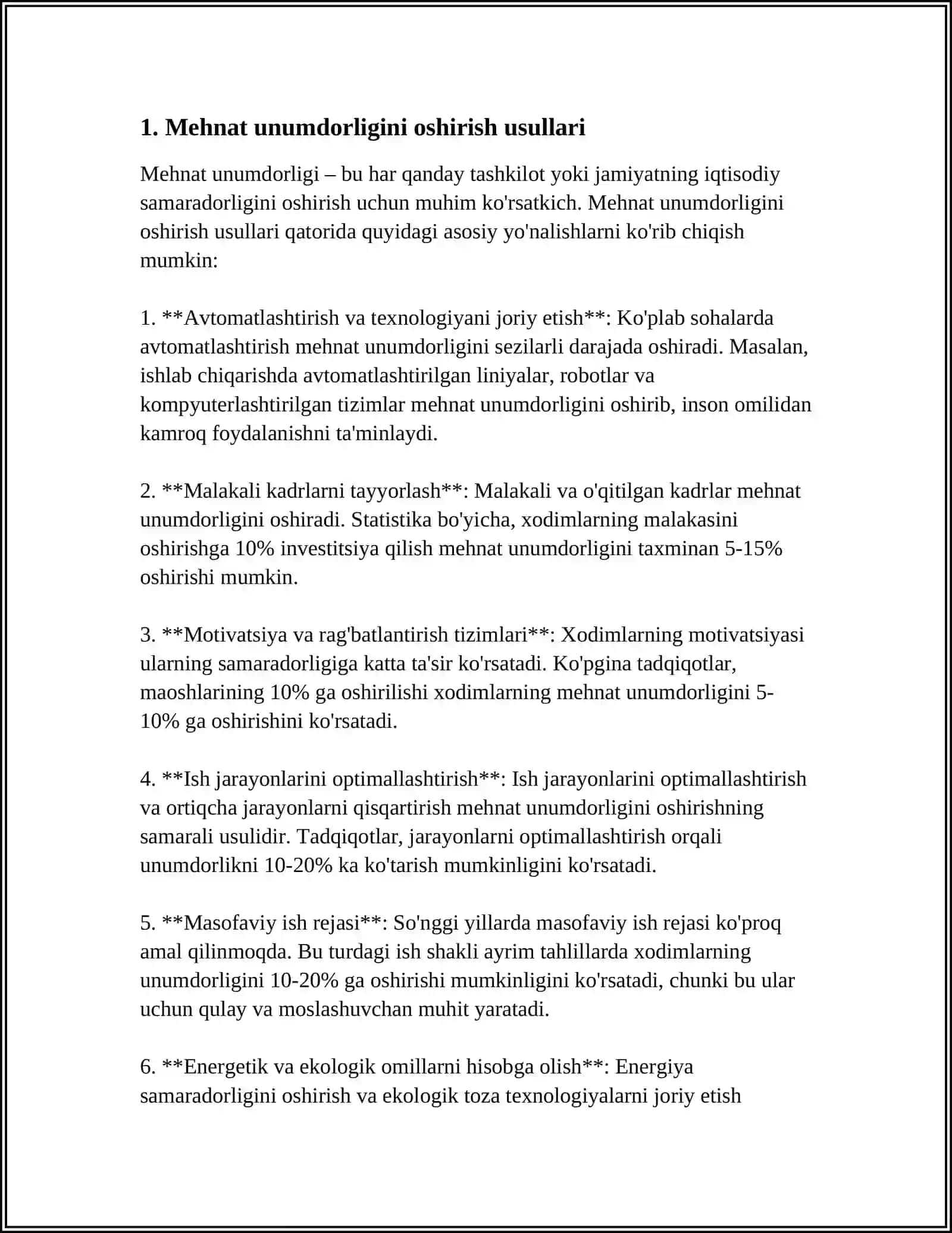 MUSTAQIL ISH Mavzu: MEHNAT UNUMDORLIGI 3