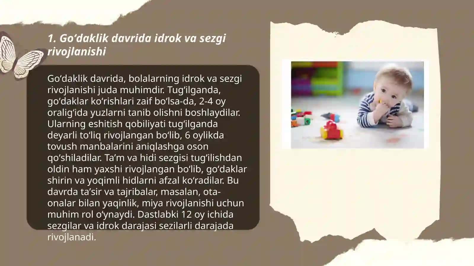 Ontogenez psixologiyasi fanidan Goʻdaklik davrida psixik taraqqiyot 3