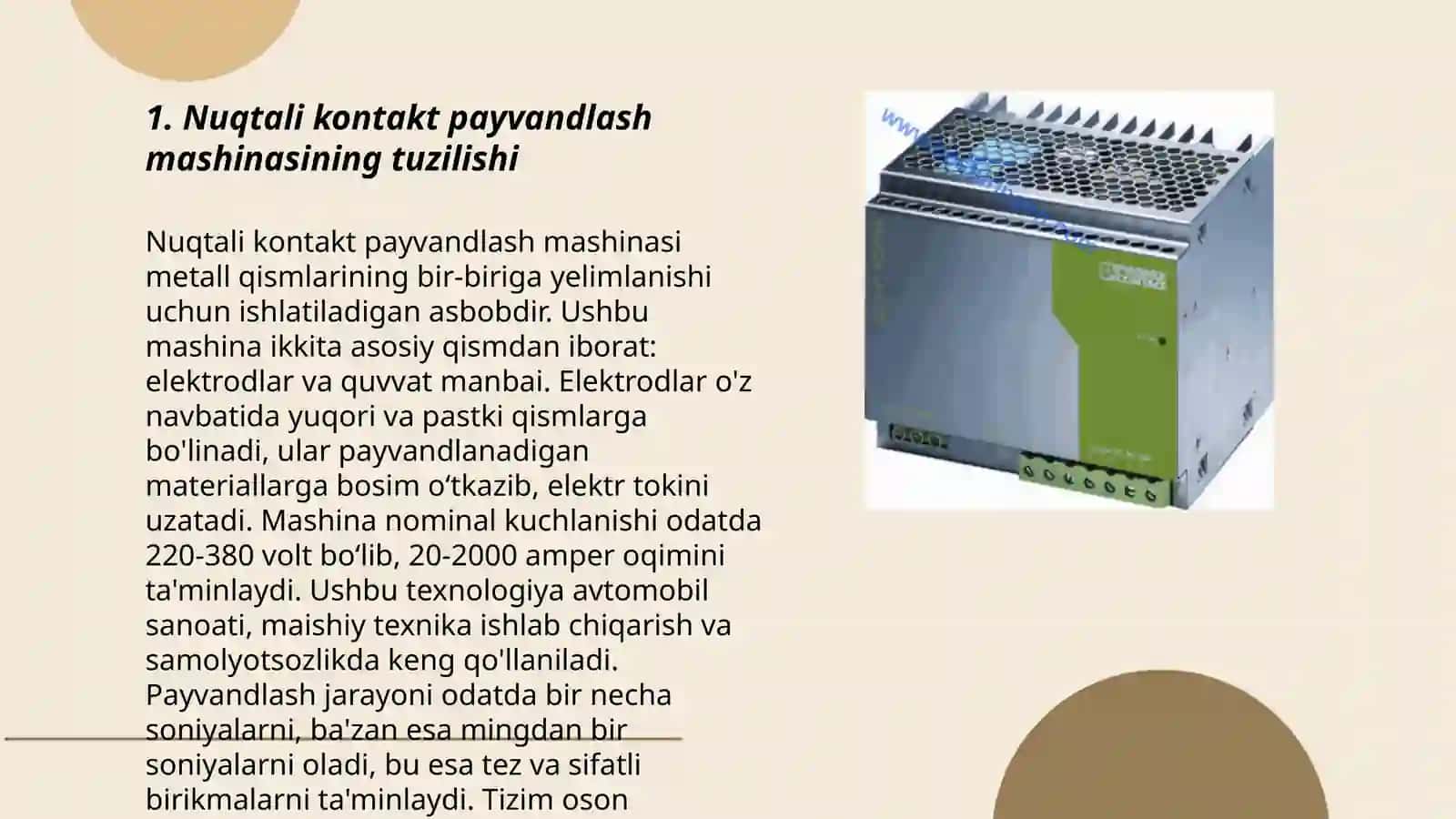 Nuqtali kontakt payvandlash mashinalarining ishlash prinsiplari 3
