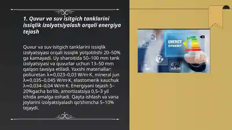 Suv isitish tizimlarida energiya tejash imkoniyatlari 3