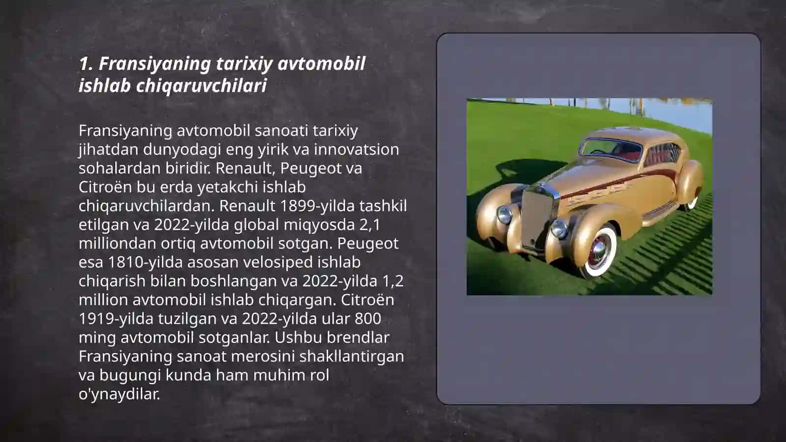 Fransiya avtomobil sanoati rivojlanishi 3
