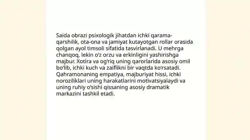 "Sinchalak" qissasidagi Saida va Qalandarov obrazlari talqini 3