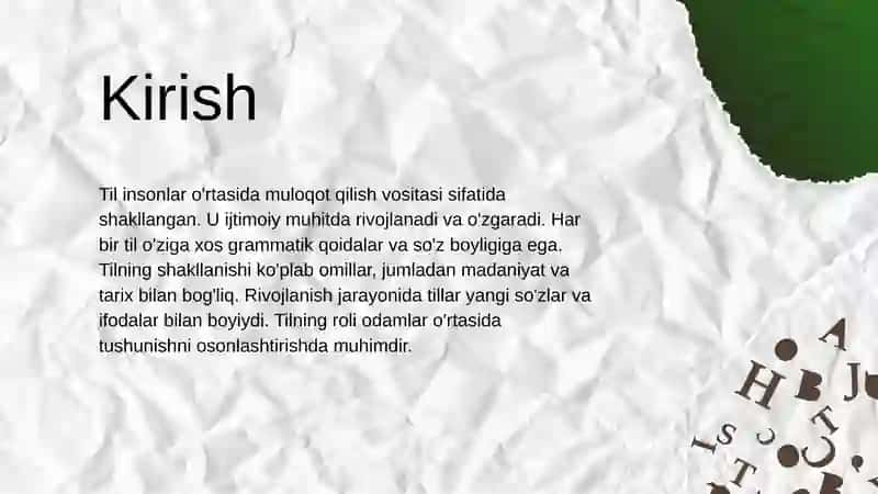 Tillarning shakllanishi va rivojlanishi 3