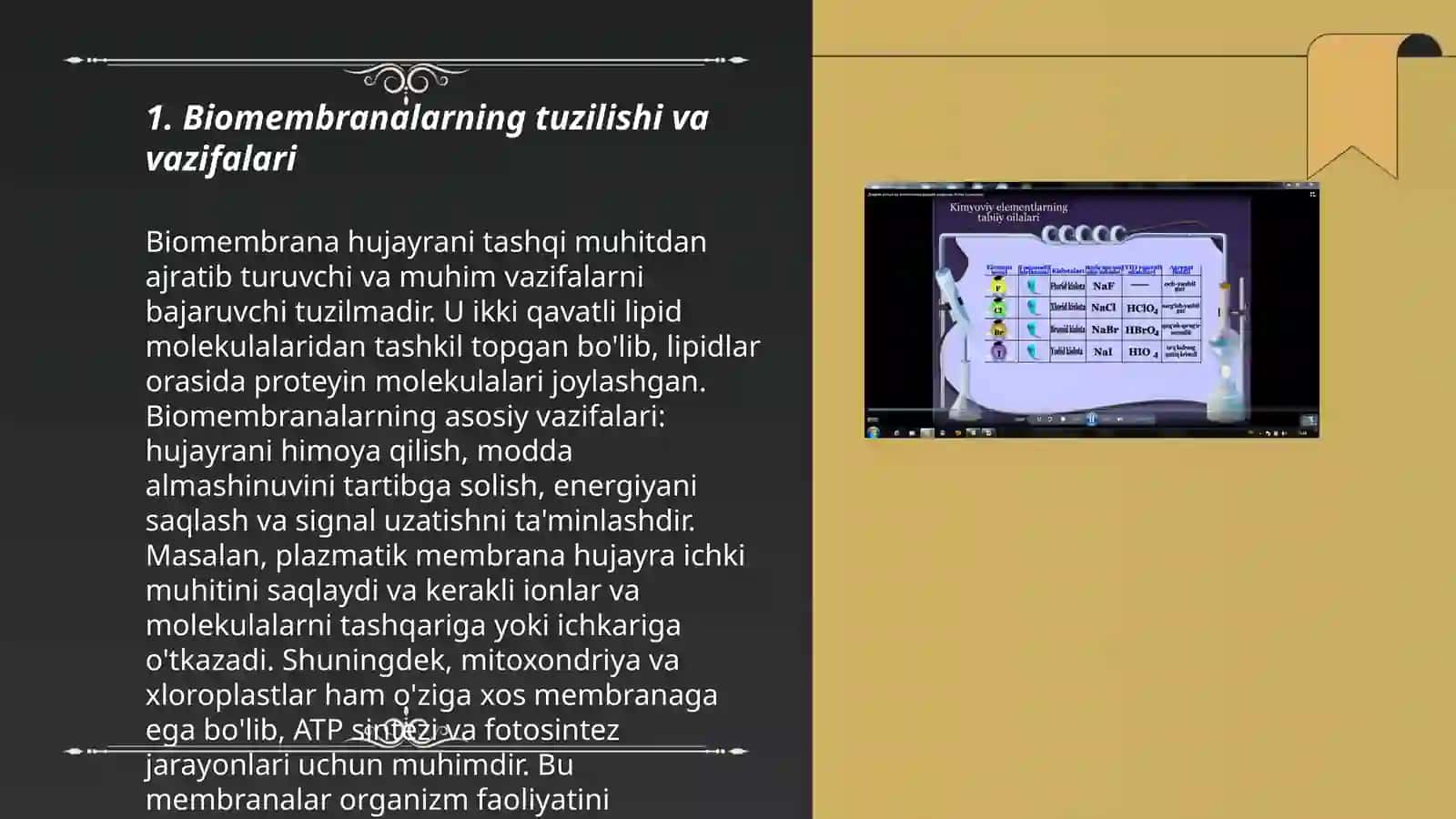 Biologik membranalarning fizik-kimyoviy xossalari 3