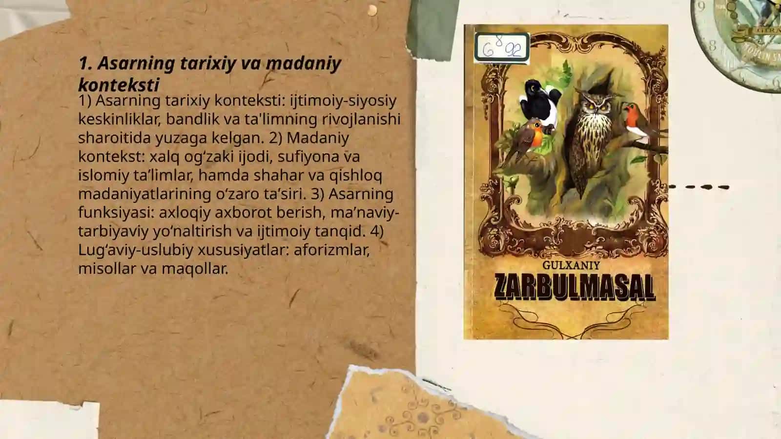Muhammad Sharif Gulxaniyning zarbulmasal asari 3