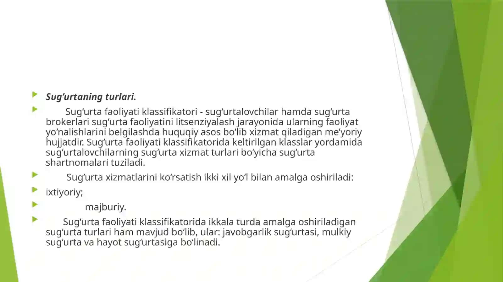 8-Mavzu:Sug’urtasohalarivaularninginterpretatsiyasi 3
