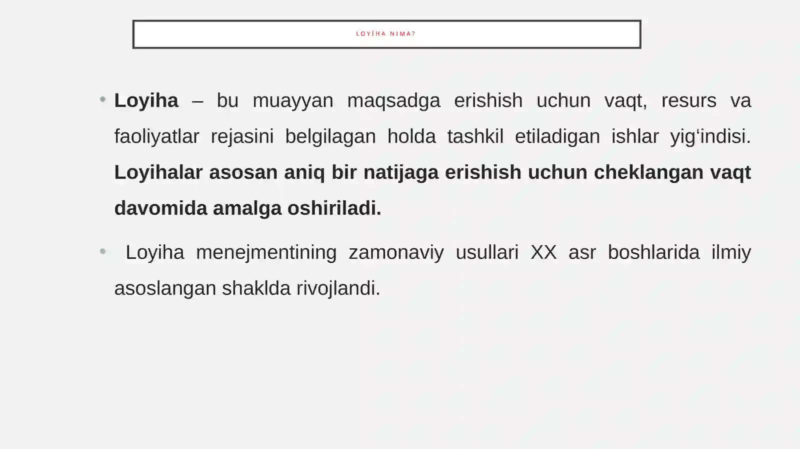 Tadqiqot loyihasi va tadqiqot oʻtkazish jarayonini tashkil etish 3