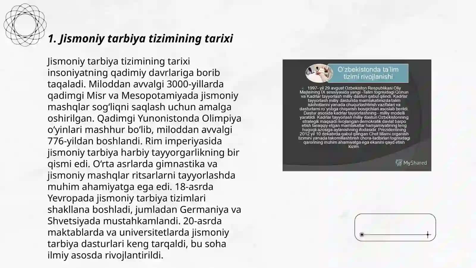 O'zbekiston Respublikasida Jismoniy tarbiya tizimi rivojlanishning umumiy tavsifi 3