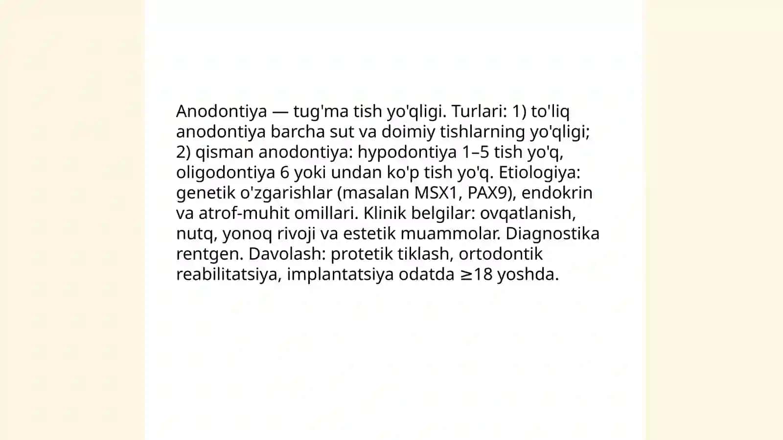 ALOXIDA TISH ANOMALIYALARI 3
