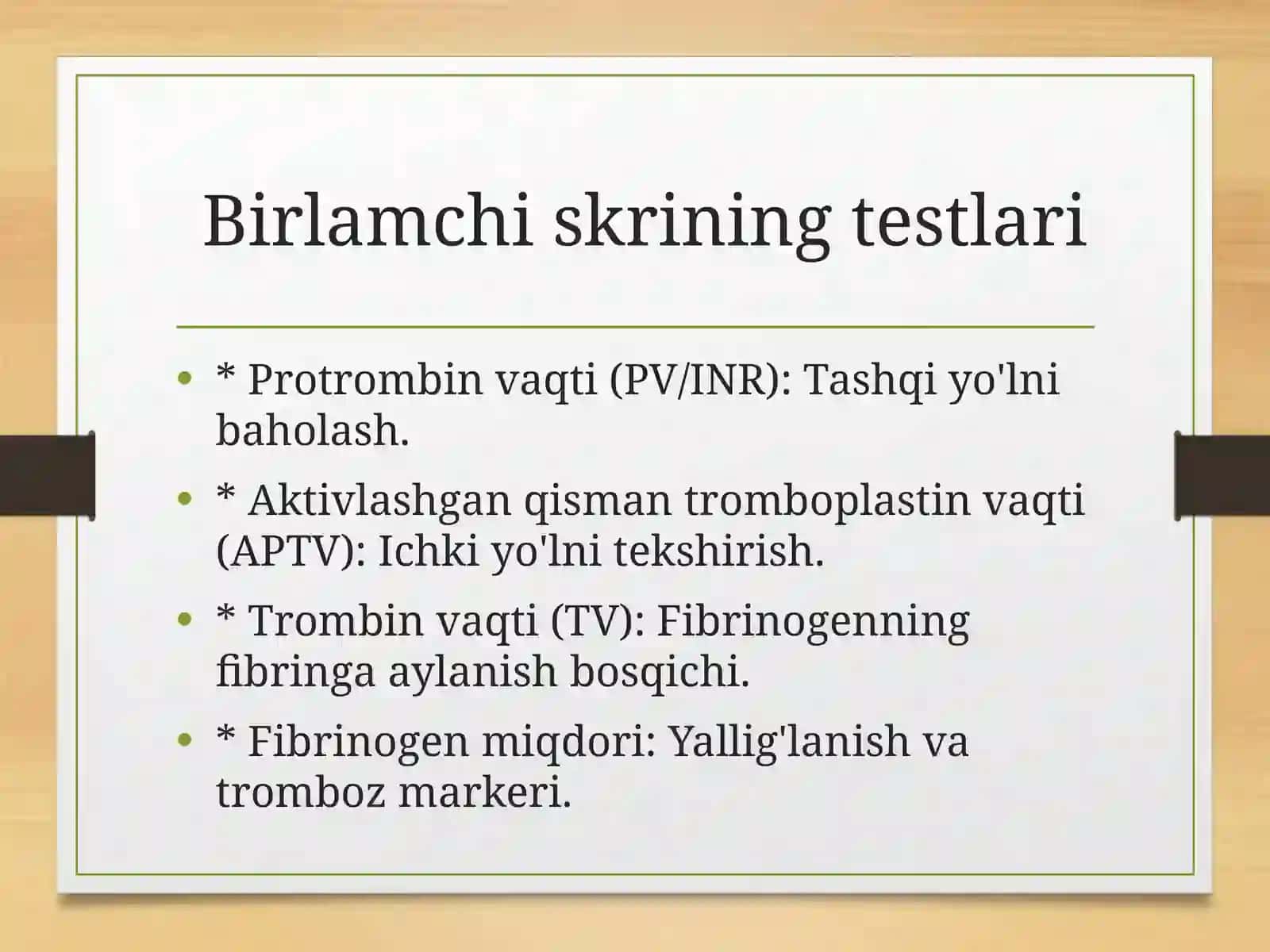 TROMBOZLAR LABORATOR DIAGNOSTIKASI 3