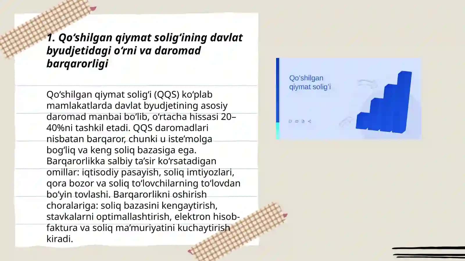 Qo‘shilgan qiymat solig‘ining iqtisodiy ahamiyati va uni to‘lovchilarni hisobga olish tartiblaridagi muammolar 3