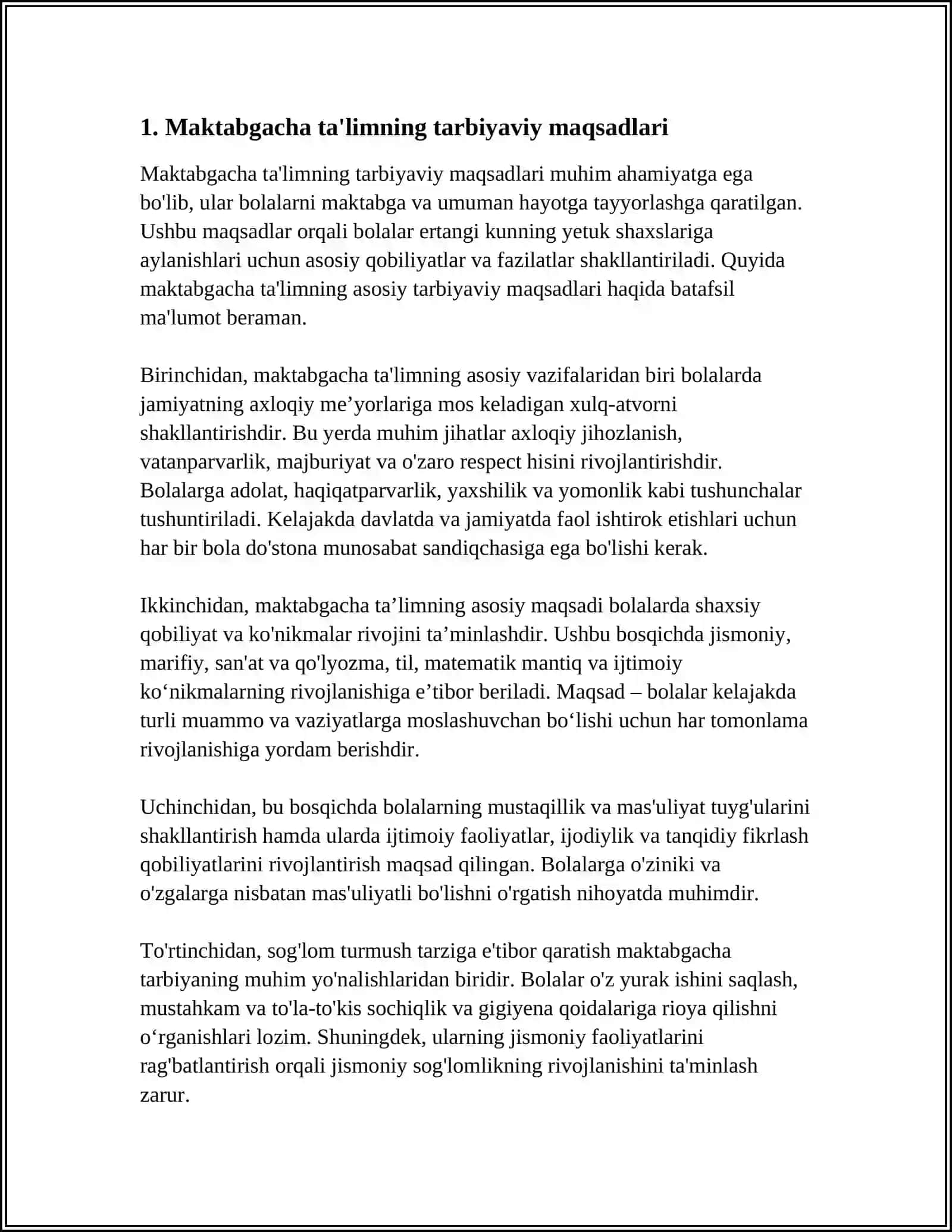 MAKTABGACHA TA'LIM UZLUKSIZ TA'LIMNING BOSH BÕĞINI 3