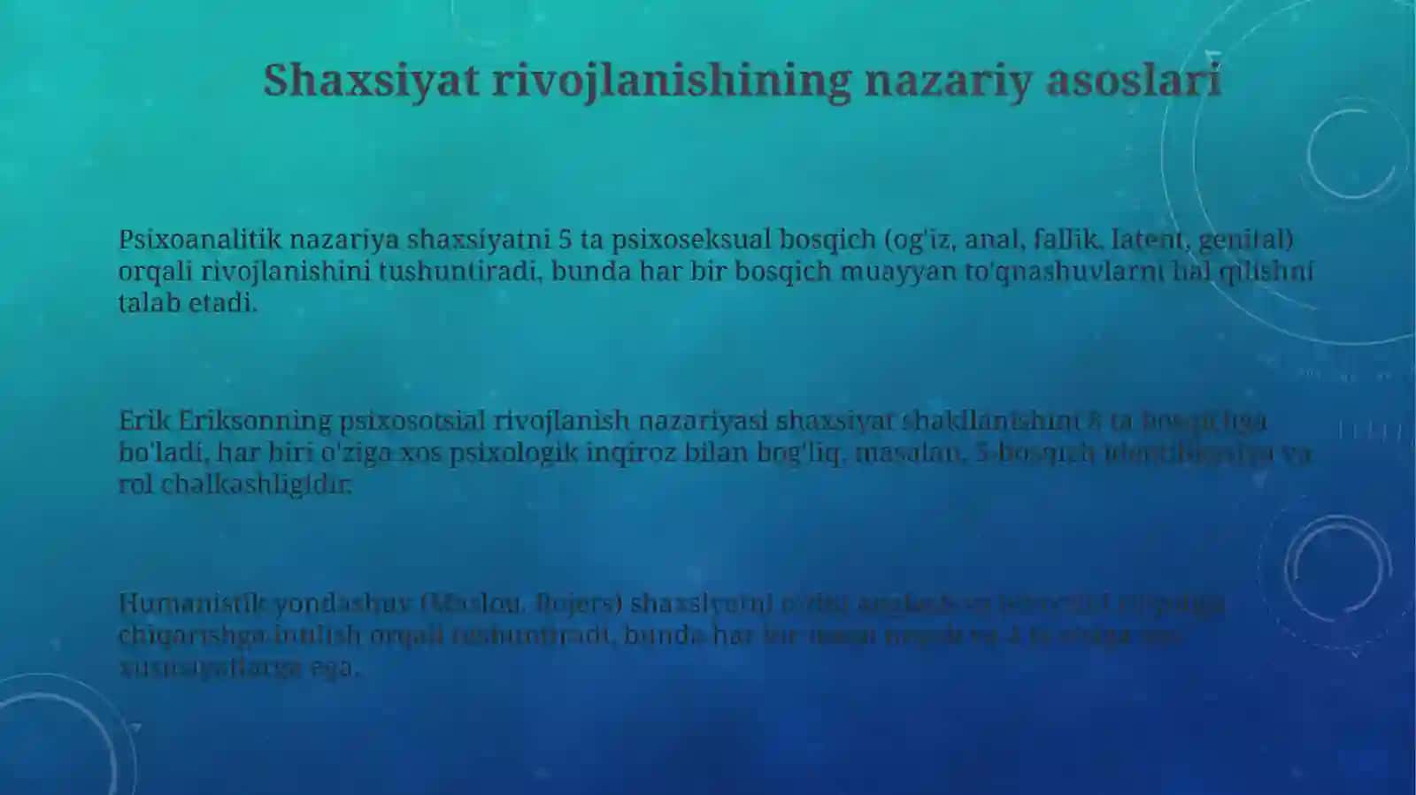 Шахсийат ривожланиши, тарбияси ва ижтимоийлашуви 3