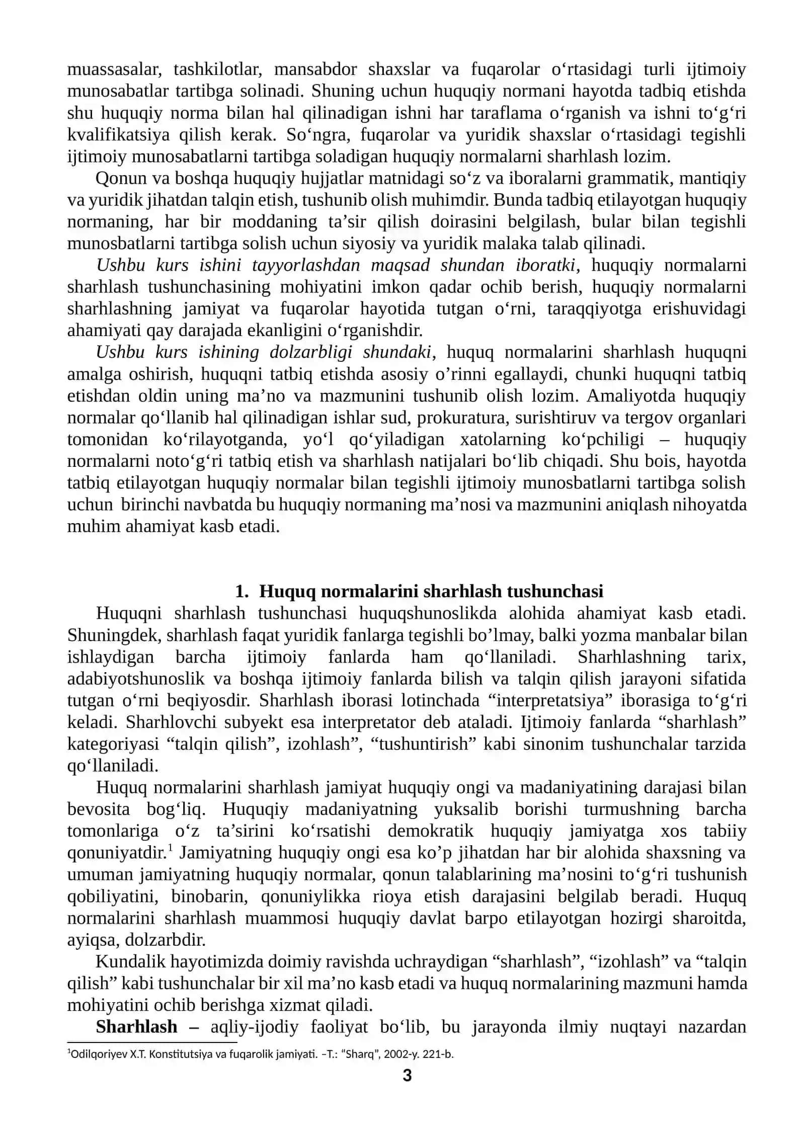HUQUQ NORMALARINI SHARHLASH 3