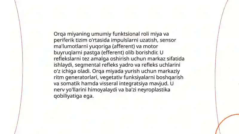Orqa miyaning funksiyasi 3