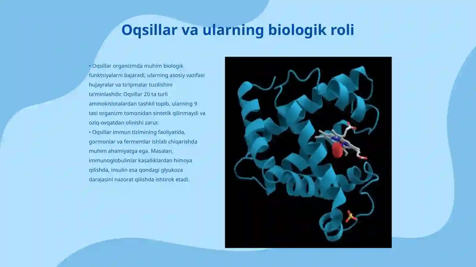 Asosiy ozuqaviy moddalar - oqsillar, yog'lar karbonsuv va mineral moddalarning biologik roli va asosiy manbalari 3