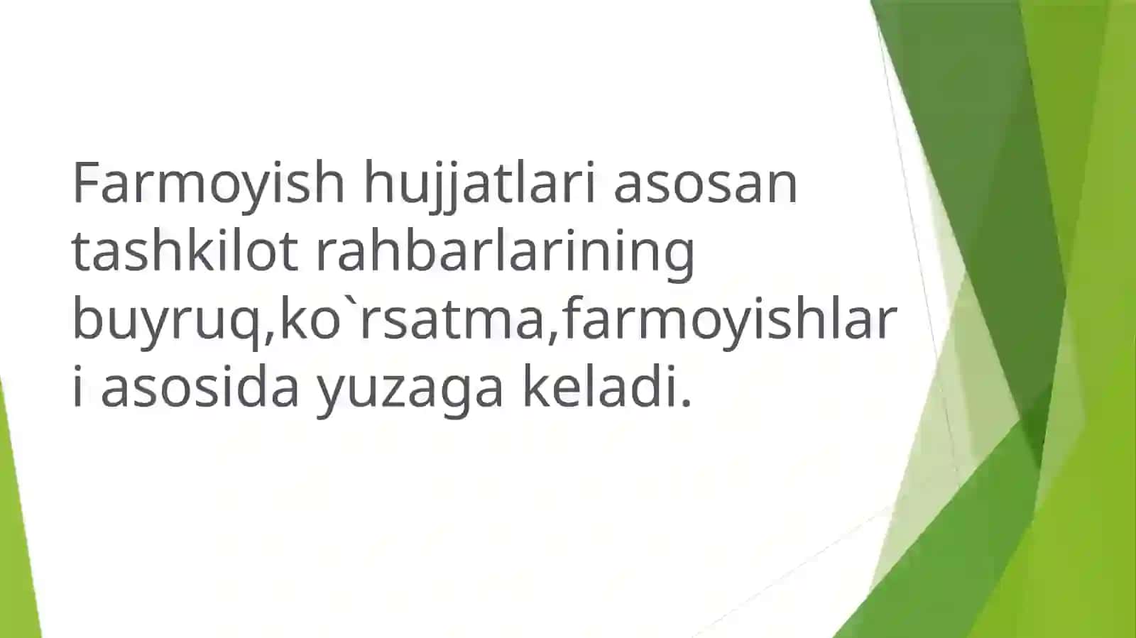 FARMOYISH HUJJATLARIGA OID TAQDIMOT 3