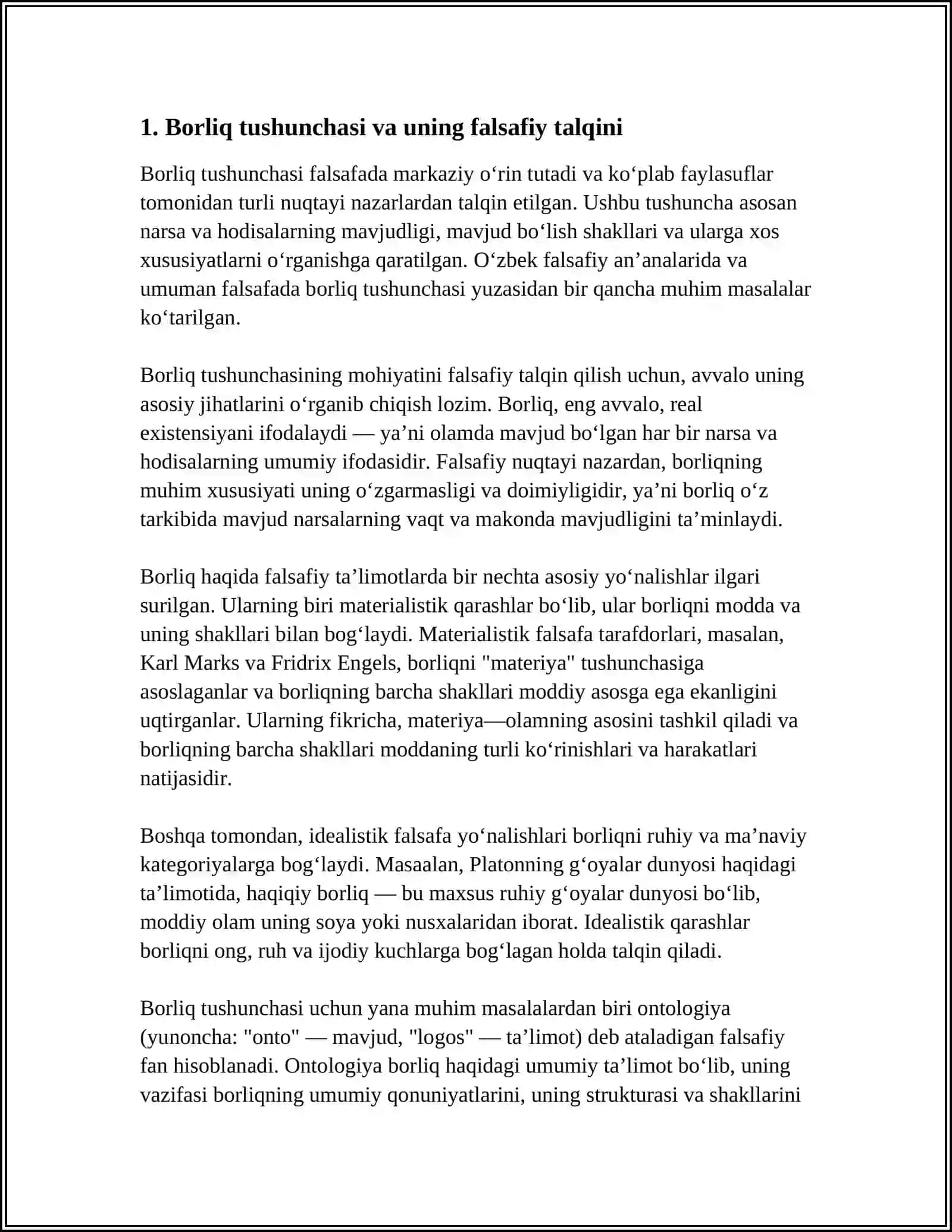 BORLIQ FALSAFASI 3