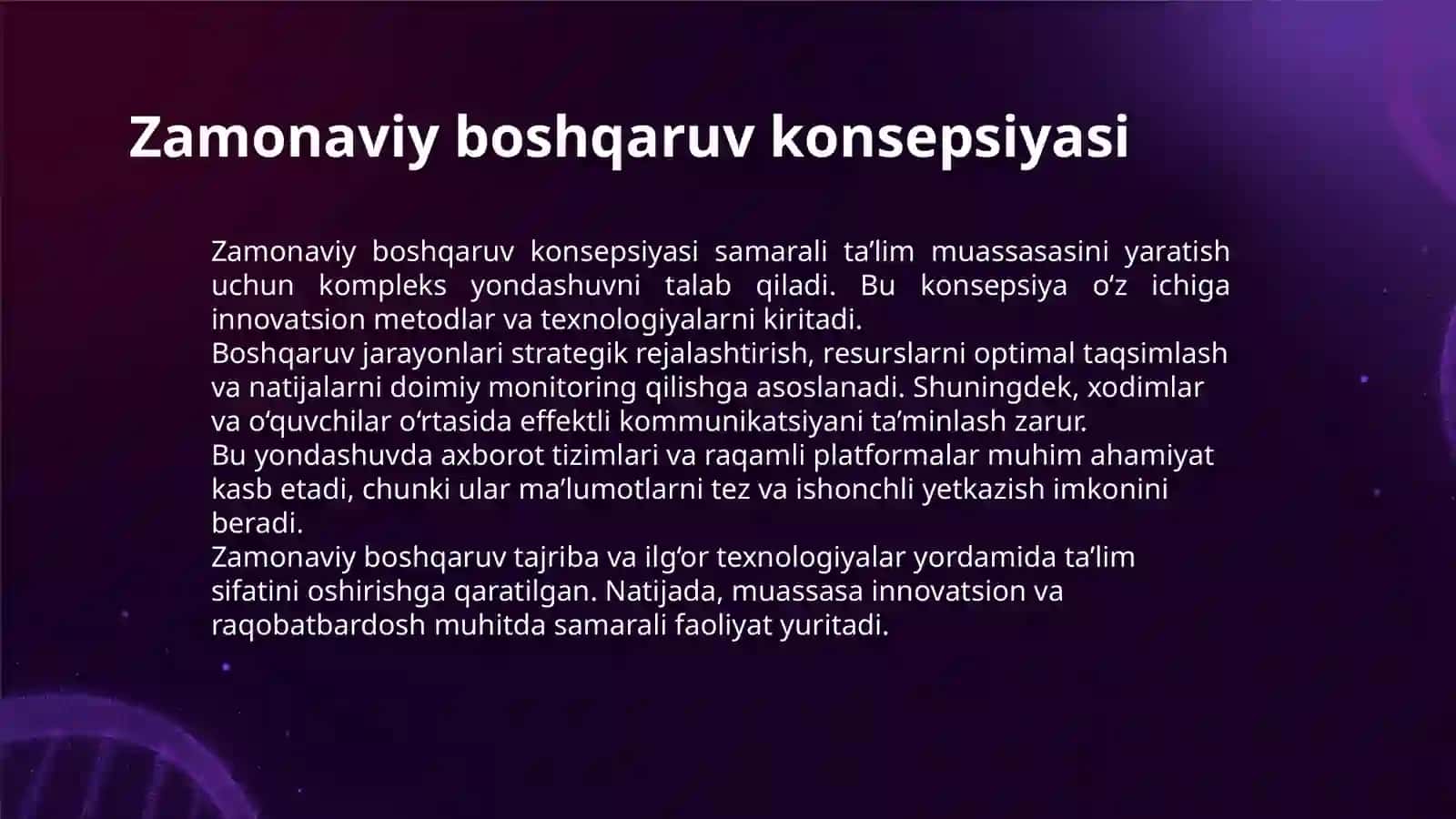 TA’LIM MUASSASASINI BOSHQARISHNI REJALASHTIRISH. TA’LIM MUASSASASINI BOSHQARISHDA AXBOROT VA KOMMUNIKATSIYA TEXNOLOGIYALARIDAN FOYDALANISH 3
