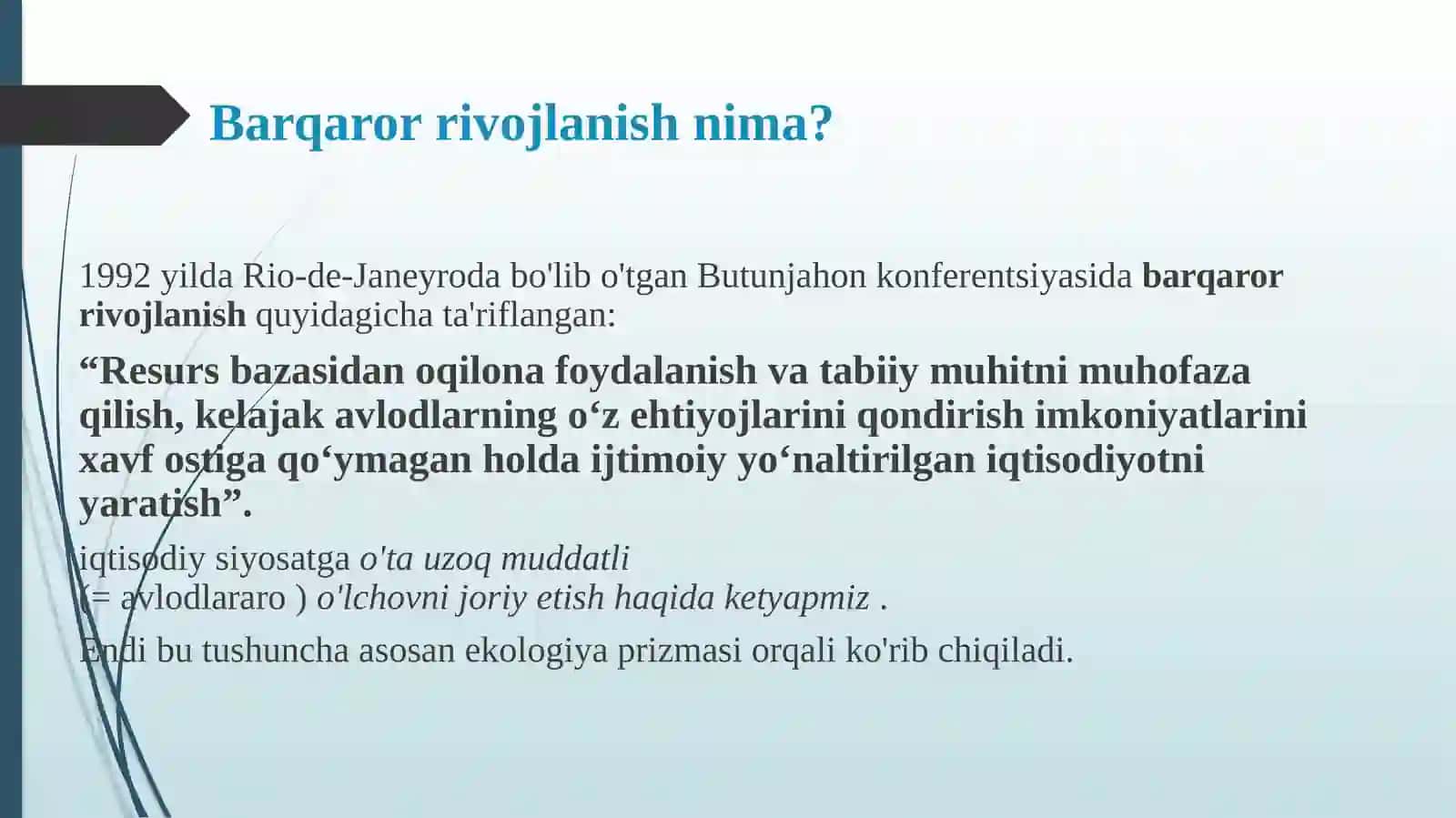 Barqaror rivojlanish va yashil iqtisodiyot 3