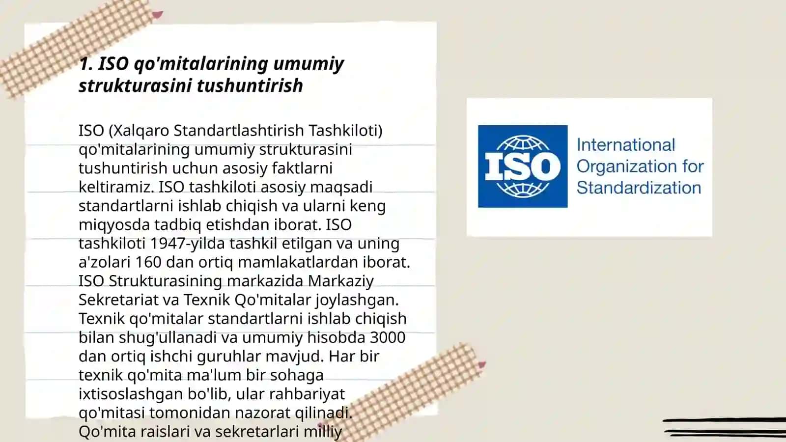 ISO tashkilotlarining qo'mitalari 3