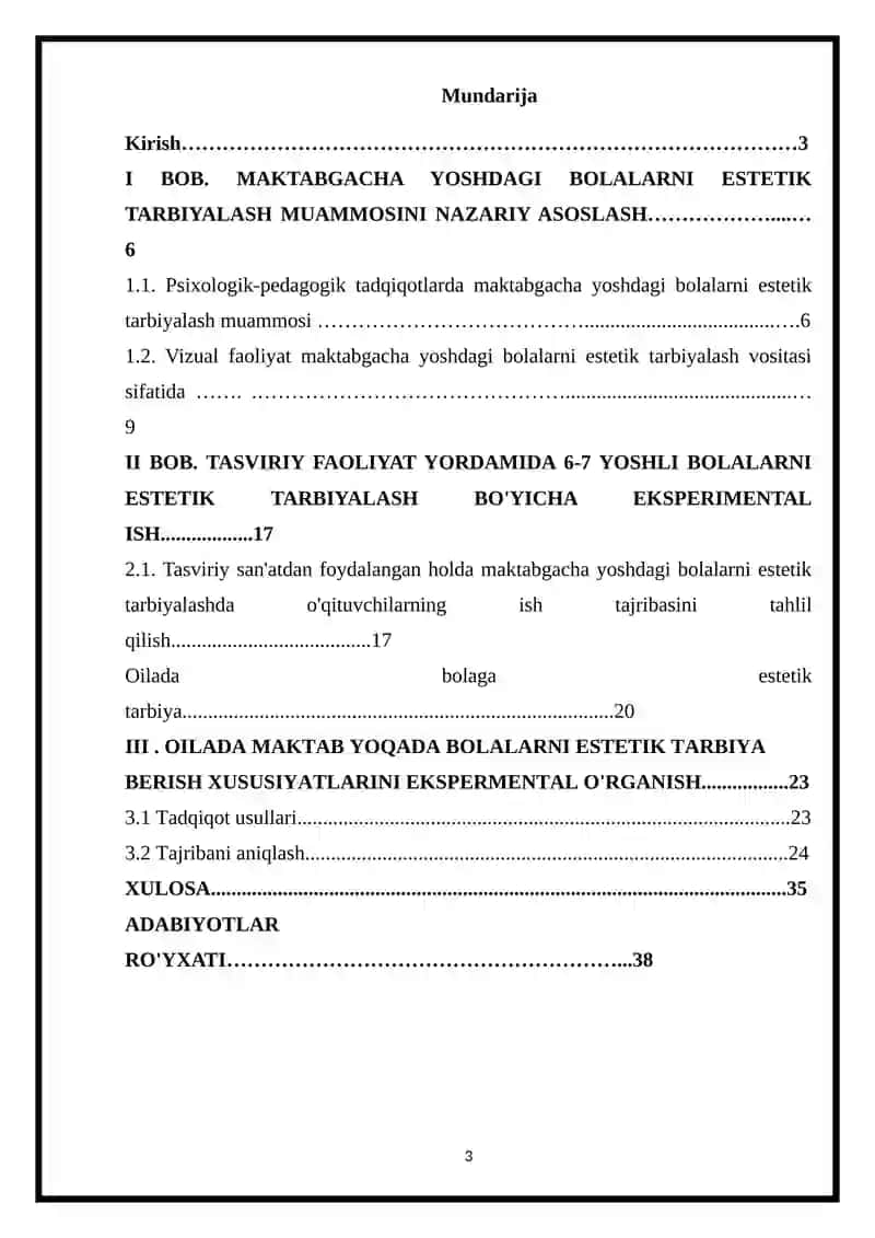 MAKTABGA TAYYORLOV (6YOSHDAN 7 YOSHGACHA ) GURUHDAGI BOLALARNING ESTETIK TARBIYASINI RIVOJLANISHIDAGI O‘ZIGA XOSLIGI 3