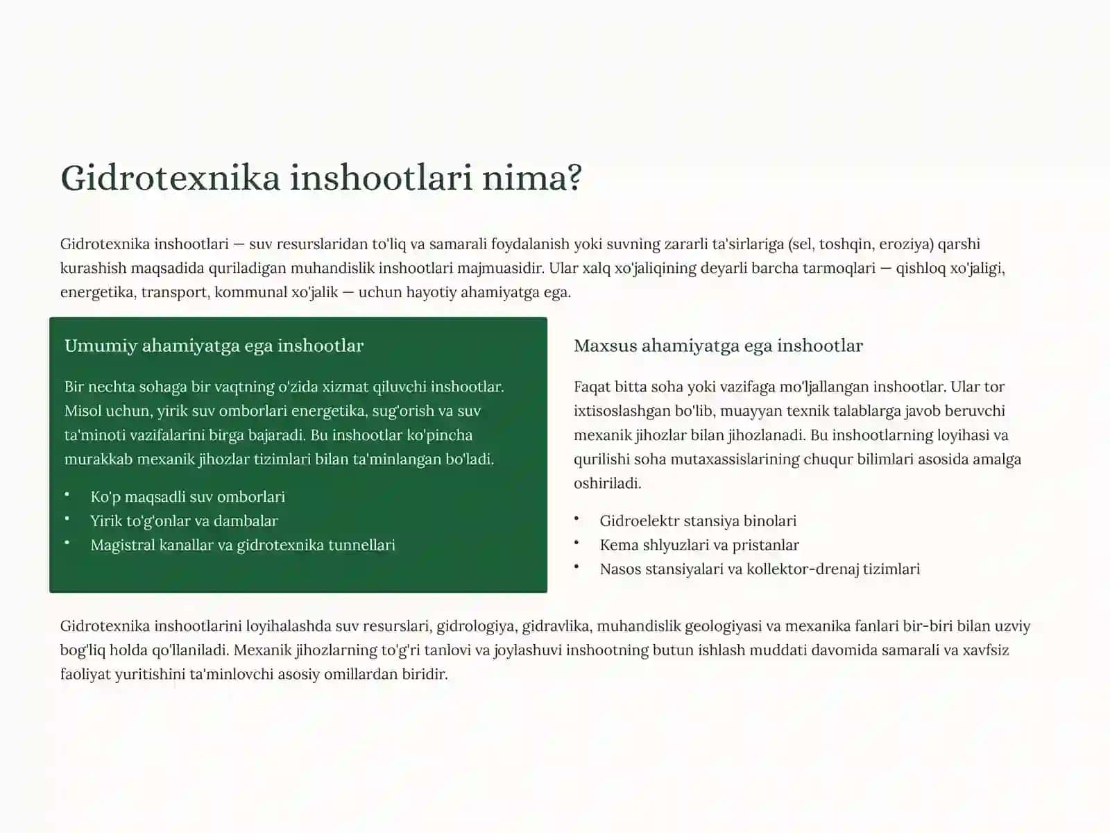 Gidrotexnika inshootlarida mexanik jihozlarning joylashuvi va ularning ish sharoitlari 3