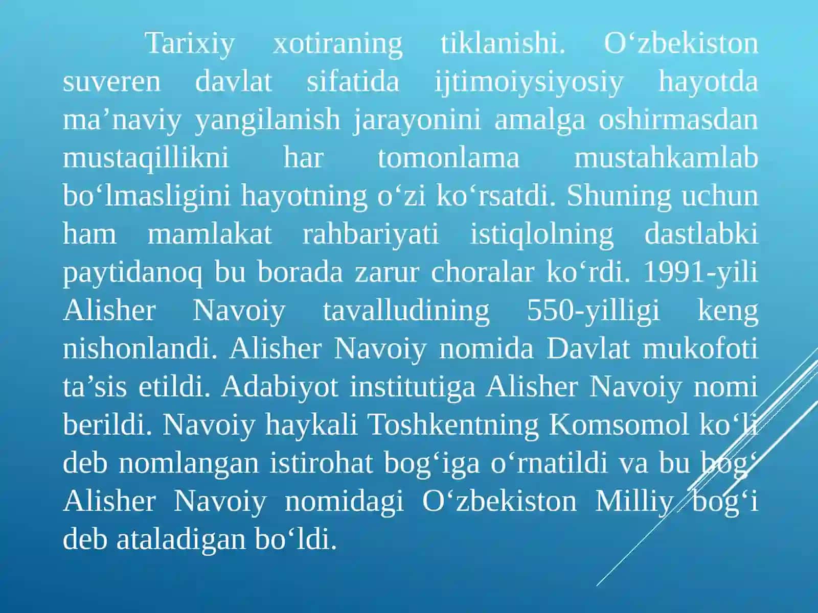 7-mavzu.MustaqillikyillaridaO‘zbekistondagima’naviyvamadaniytaraqqiyot 3